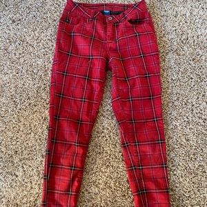 Plaid skinny jeggings